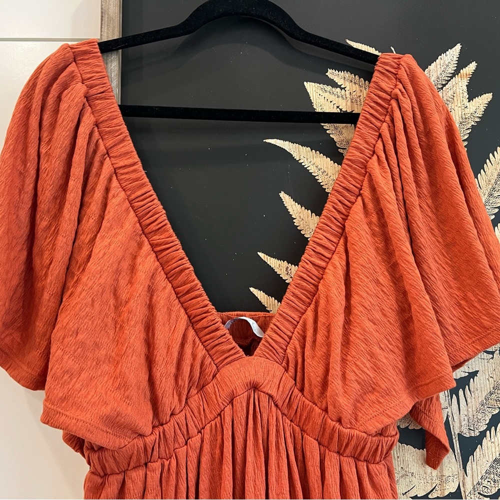 NEW Free People Orange La La Maxi Dress - Picture 8 of 11